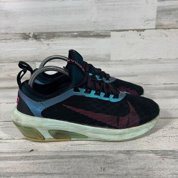 Nike ‎ Womens Air Max Fly Low Top Running Shoes Black Fuchsia Teal Mint Size 8.5 - Picture 1 of 7
